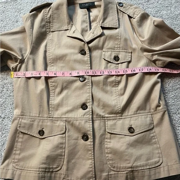 Talbots Women's Tan Jacket w/torte-shell buttons size 14P EUC - Picture 7 of 9